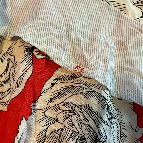 Red floral asymmetric midi skirt ruffle tiered, Y2K fairycore bohemian boho chic - Picture 5 of 6